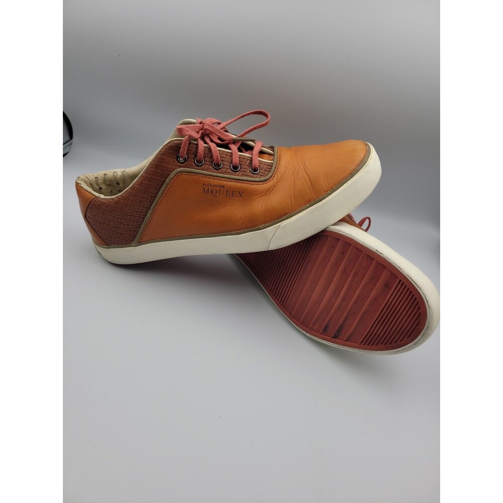 Puma Alexander McQueen Tan Woven Leather Sneakers 356139-02 Men's Size 10 MCQ